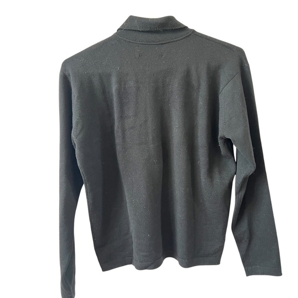 BALLANTYNE MERINO WOOL 2000 POLO SWEATER WOMENS 4 LUXURY PREPPY CLASSIC BLACK - Picture 4 of 13